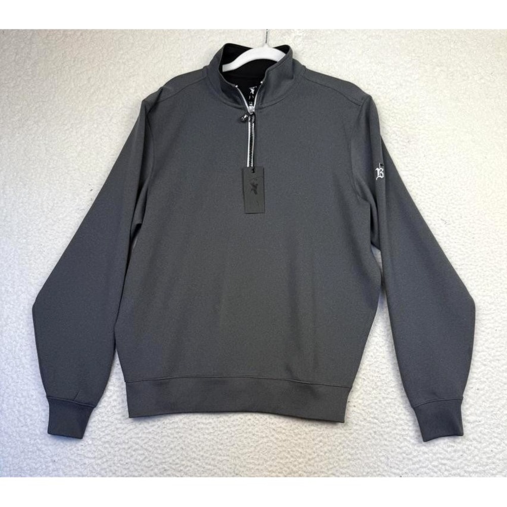 Fairway & Greene Sweater Mens Small Gray Heather 1/4 Zip Golf Pullover F&G Tech